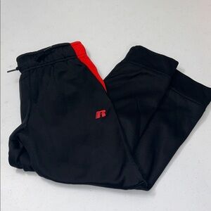 Russell Boy’s Black and Red Athletic Jogger Pants Size S (6/7)